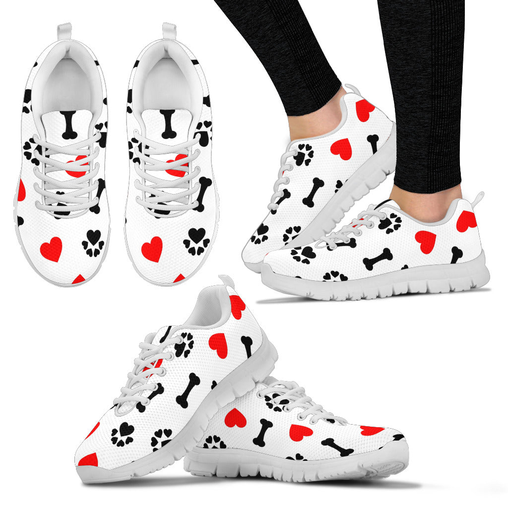 Ladies Dog Love White | Unisex Sneakers