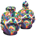 Colorful Dog Head | Men's All-Over Print Hoodie