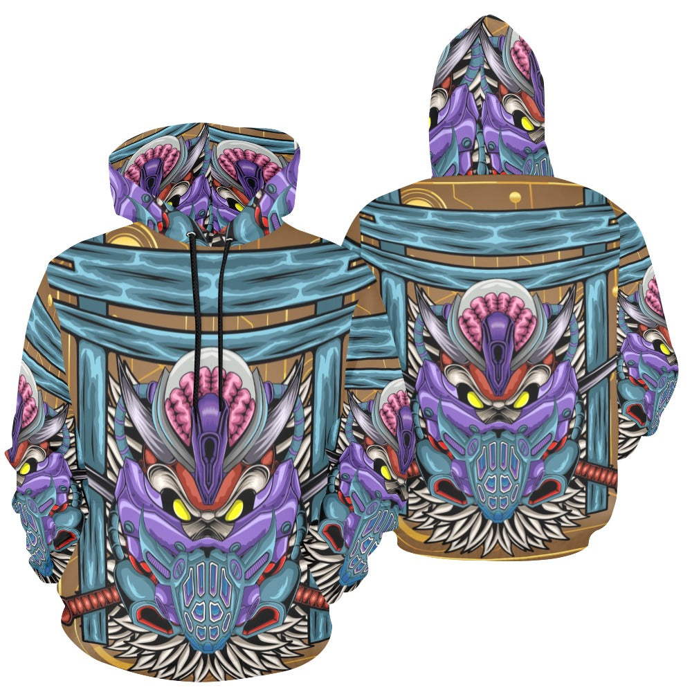 Evil Samurai Alien Robot | Men's All-Over Print Hoodie
