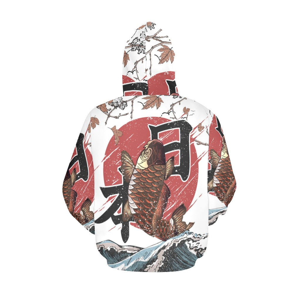 Koi Fish Fly Waves | Men's All-Over Print Hoodie