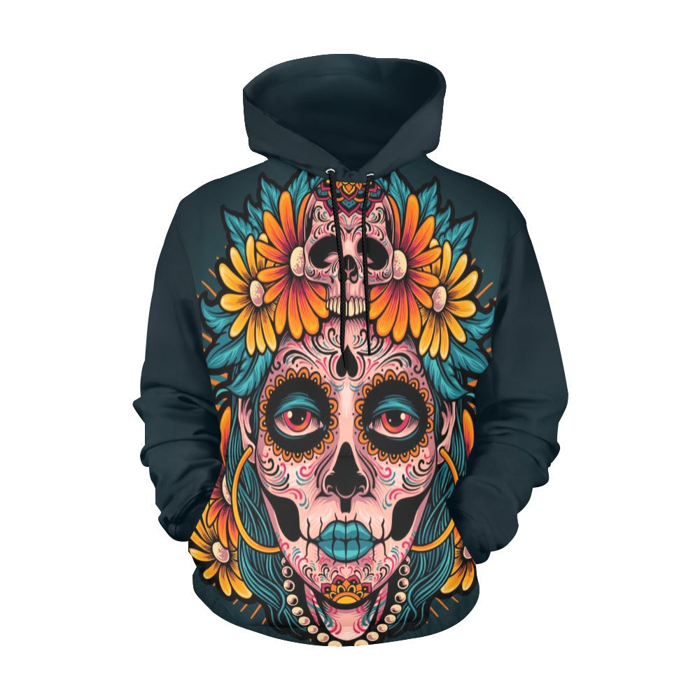 Muertos Girl Skull | Men's All-Over Print Hoodie