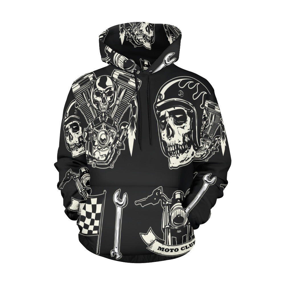 Motorcycle Skull Set Rock Style | Men's All-Over Print Hoodie