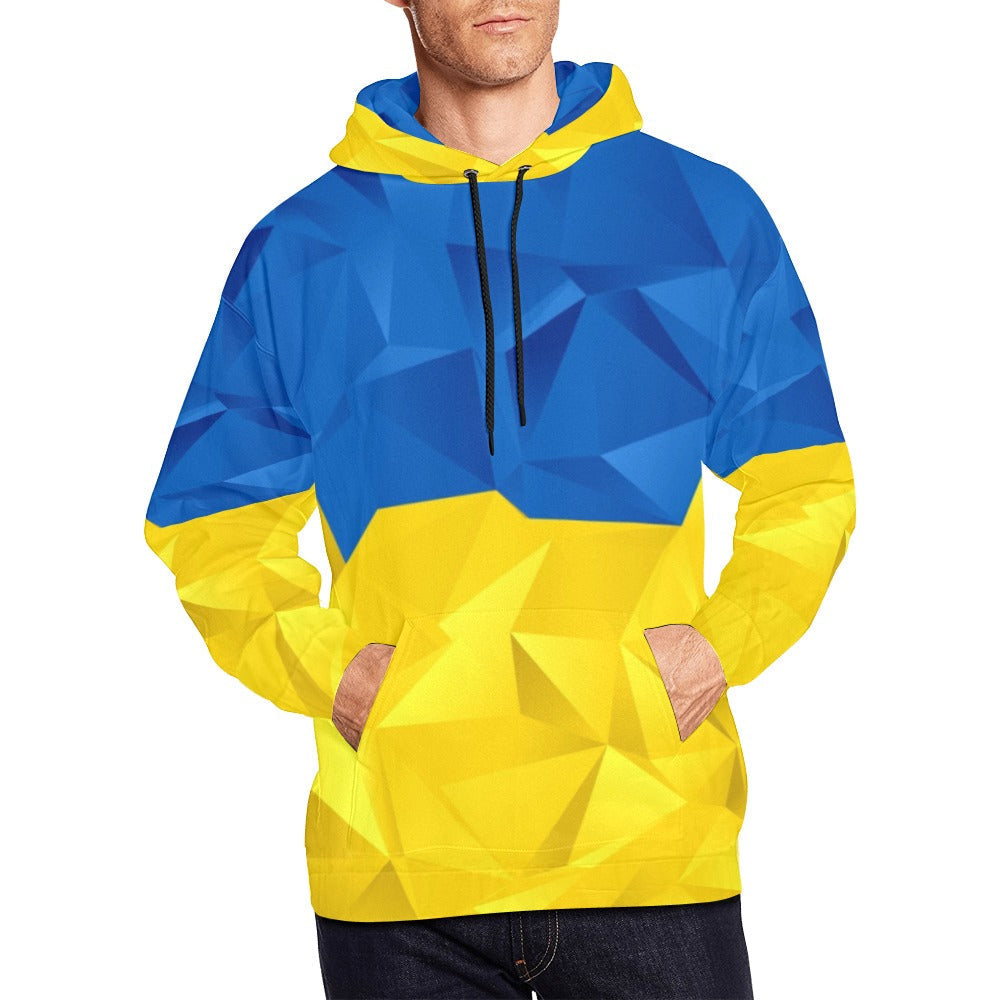 Abstract Ukraine Flag | Men's All-Over Print Hoodie