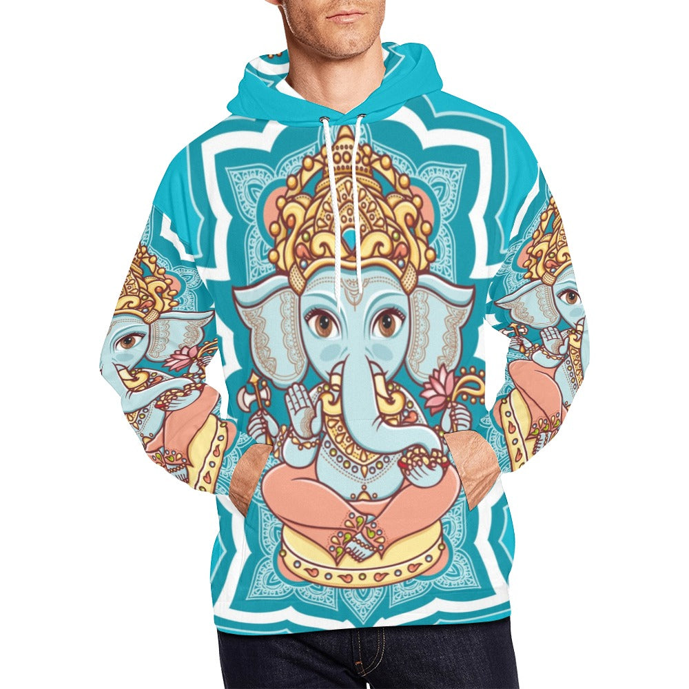 Ganesh Chaturthi Indian Mythology Elephant | Men's All-Over Print Hoodie