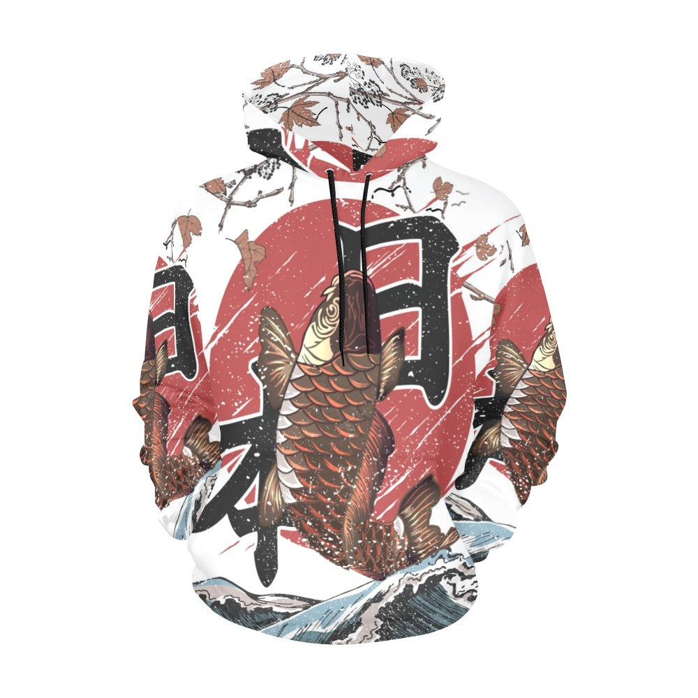 Koi Fish Fly Waves | Men's All-Over Print Hoodie