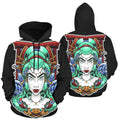Geisha Japanese Illustration Style | Men's All-Over Print Hoodie