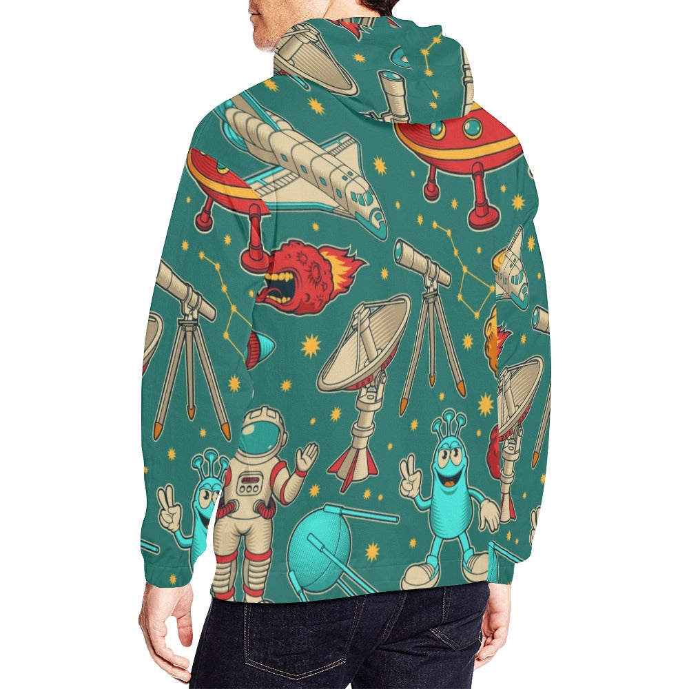 Cartoon Space | Men's All-Over Print Hoodie