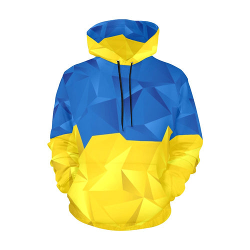 Abstract Ukraine Flag | Men's All-Over Print Hoodie