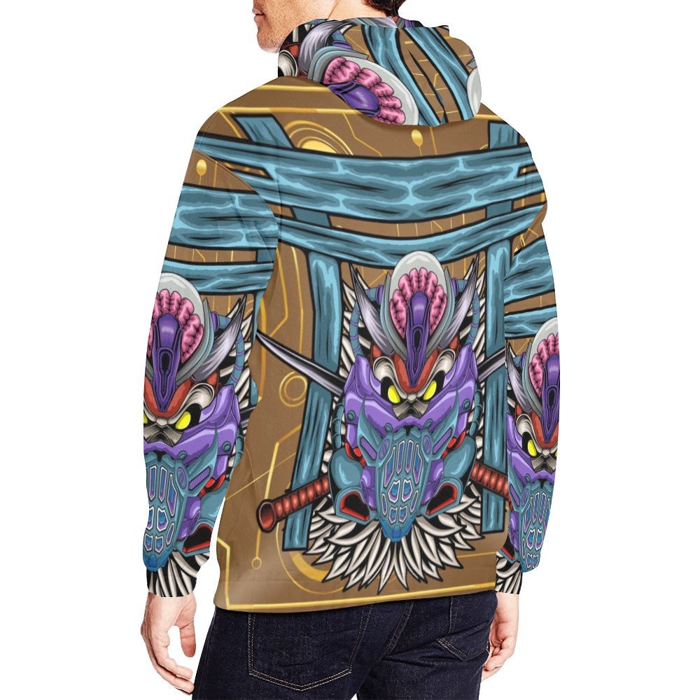 Evil Samurai Alien Robot | Men's All-Over Print Hoodie