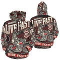 Live Fast Die Last Biker | Men's All-Over Print Hoodie