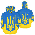 Flag and Coat of Arms of Ukraine | Men's All-Over Print Hoodie
