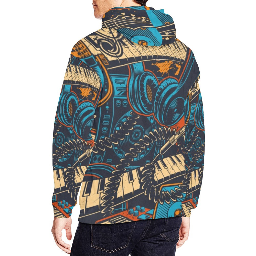 Musical Instruments Music Art | Men's All-Over Print Hoodie