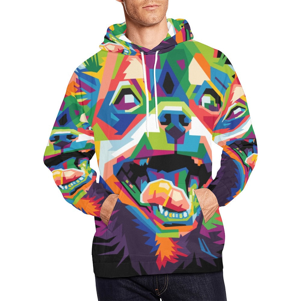 Colorful Dog Head | Men's All-Over Print Hoodie
