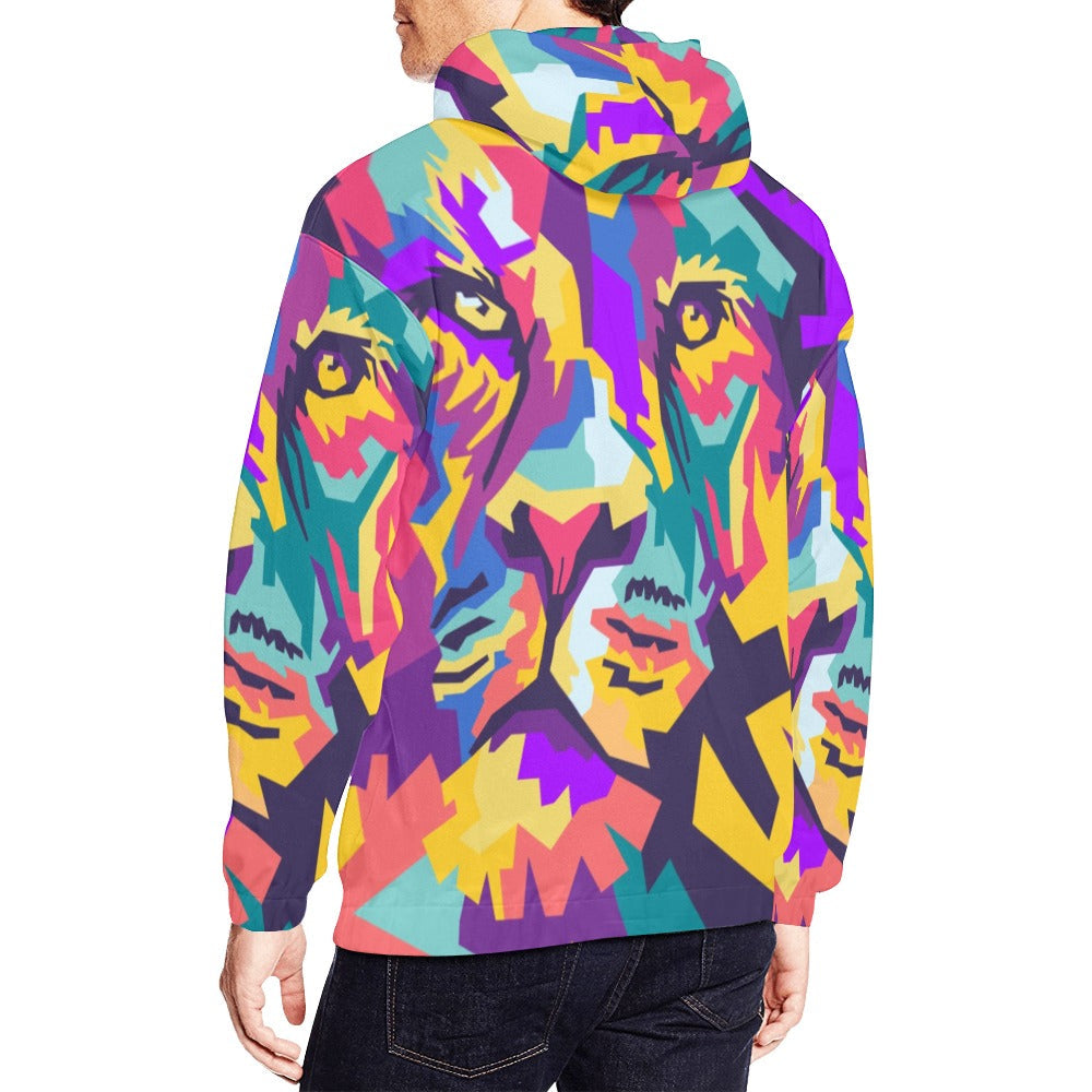 Lion Head Wpap Style | Men's All-Over Print Hoodie