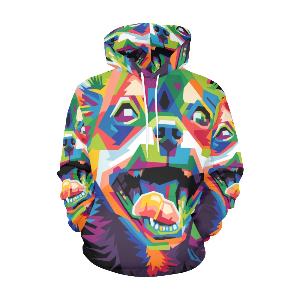 Colorful Dog Head | Men's All-Over Print Hoodie