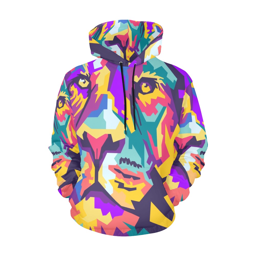 Lion Head Wpap Style | Men's All-Over Print Hoodie
