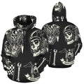 Motorcycle Skull Set Rock Style | Men's All-Over Print Hoodie