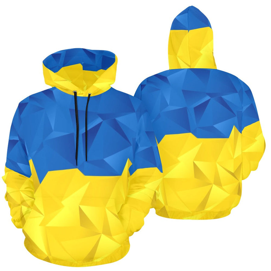 Abstract Ukraine Flag | Men's All-Over Print Hoodie