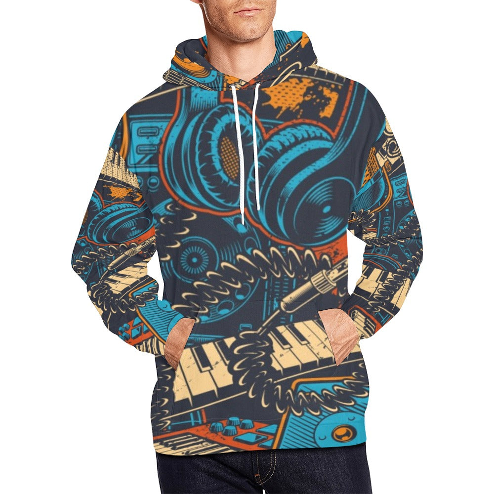 Musical Instruments Music Art | Men's All-Over Print Hoodie
