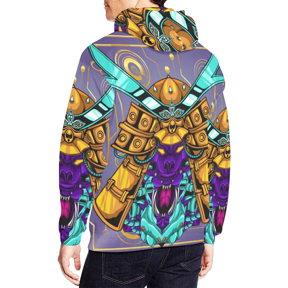 Japanese Mecha Samurai | Men's All-Over Print Hoodie