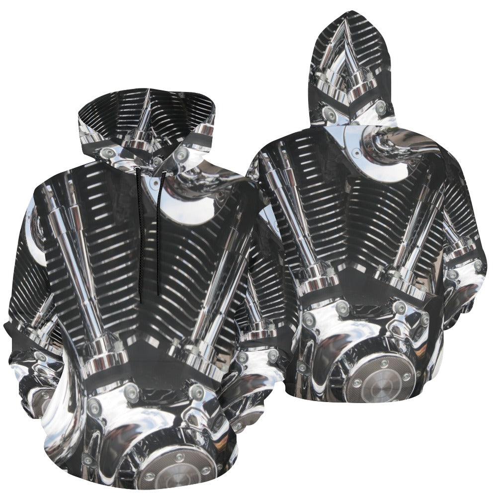 Motorcycle Engine Close Up Biker | Men's All-Over Print Hoodie