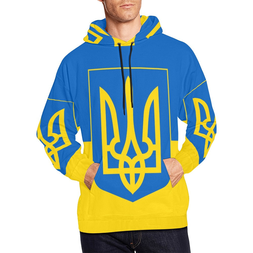 Flag and Coat of Arms of Ukraine | Men's All-Over Print Hoodie