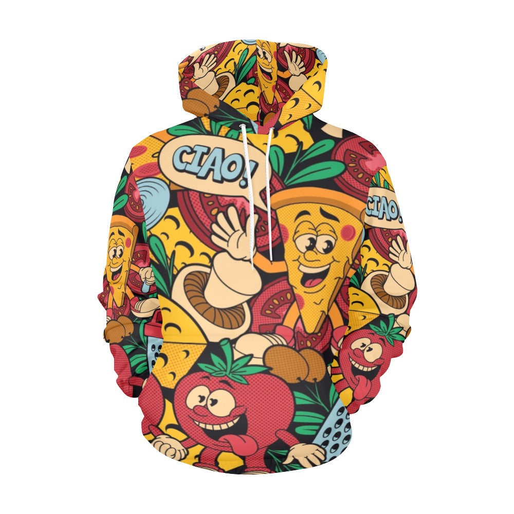 Colorful Pizza Cartoon Style | Men's All-Over Print Hoodie