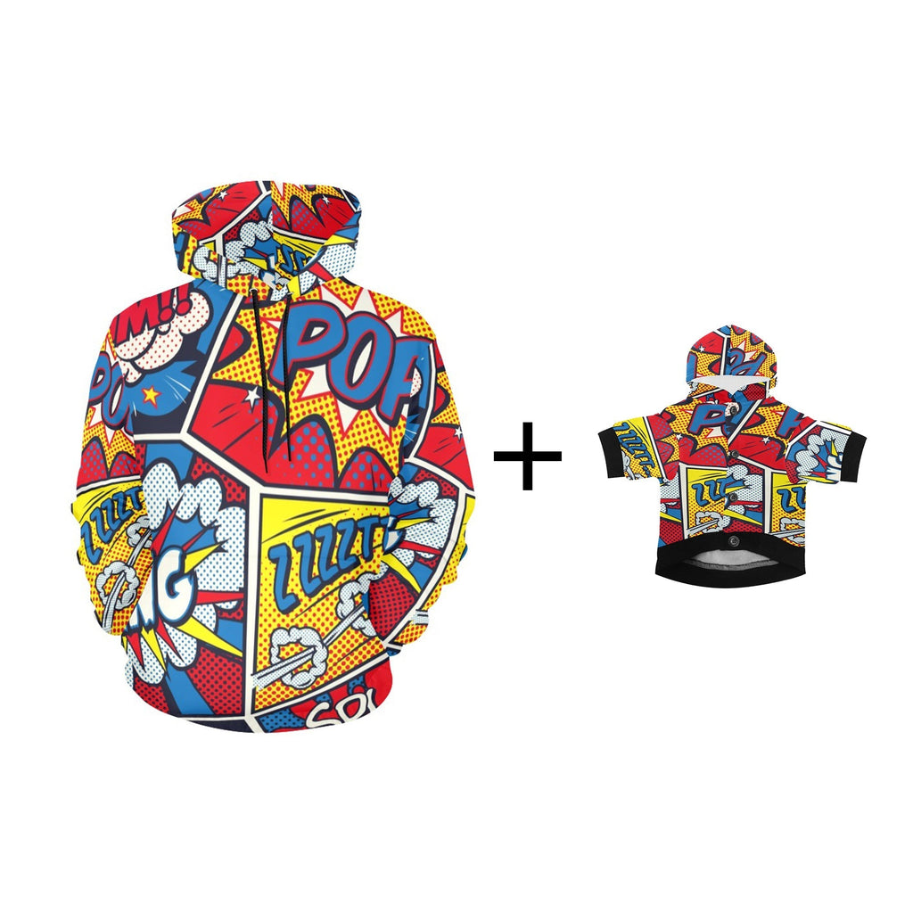 Retro Pop Art Pet & Owner | Matching Hoodie Set
