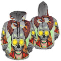 Girl with Horned Skull Mask | Men's All-Over Print Hoodie