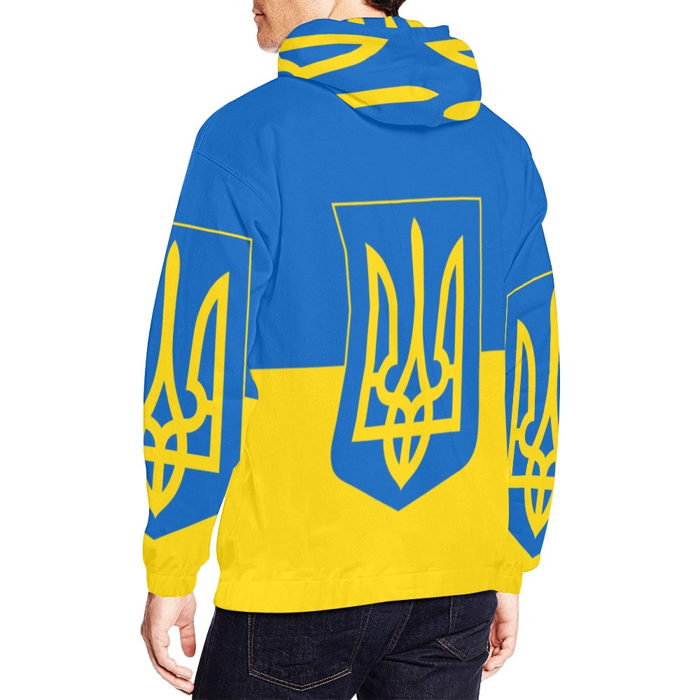 Flag and Coat of Arms of Ukraine | Men's All-Over Print Hoodie