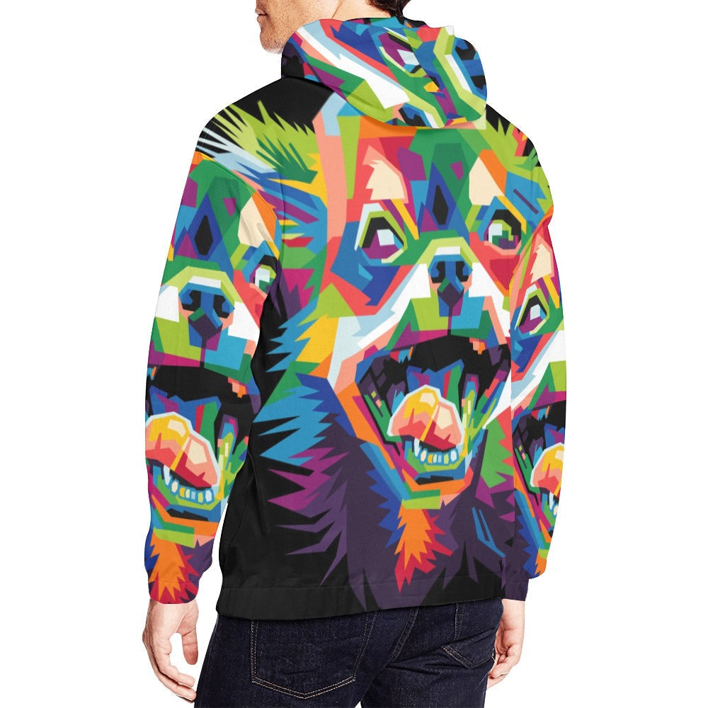 Colorful Dog Head | Men's All-Over Print Hoodie