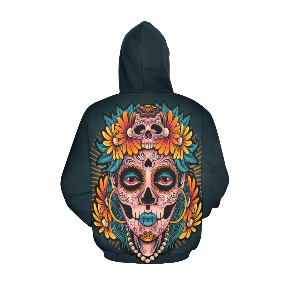 Muertos Girl Skull | Men's All-Over Print Hoodie