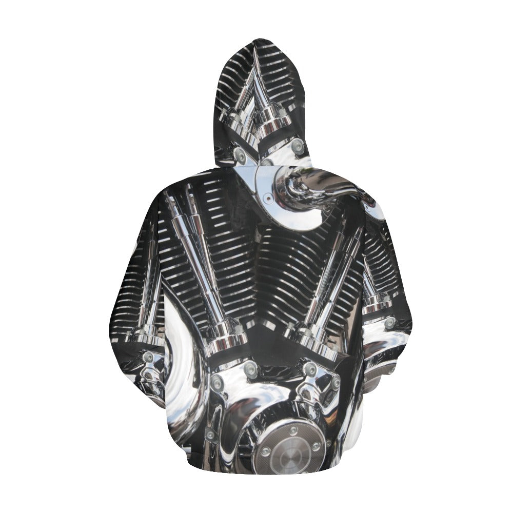 Motorcycle Engine Close Up Biker | Men's All-Over Print Hoodie