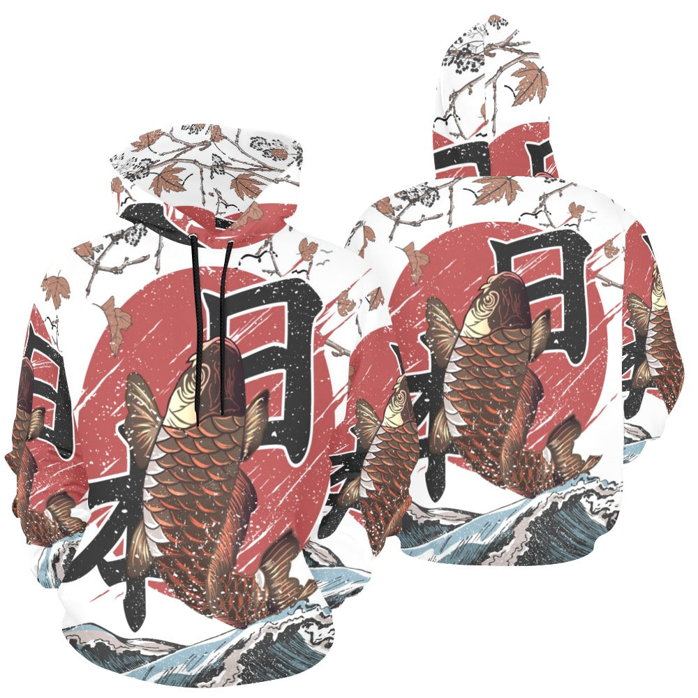 Koi Fish Fly Waves | Men's All-Over Print Hoodie