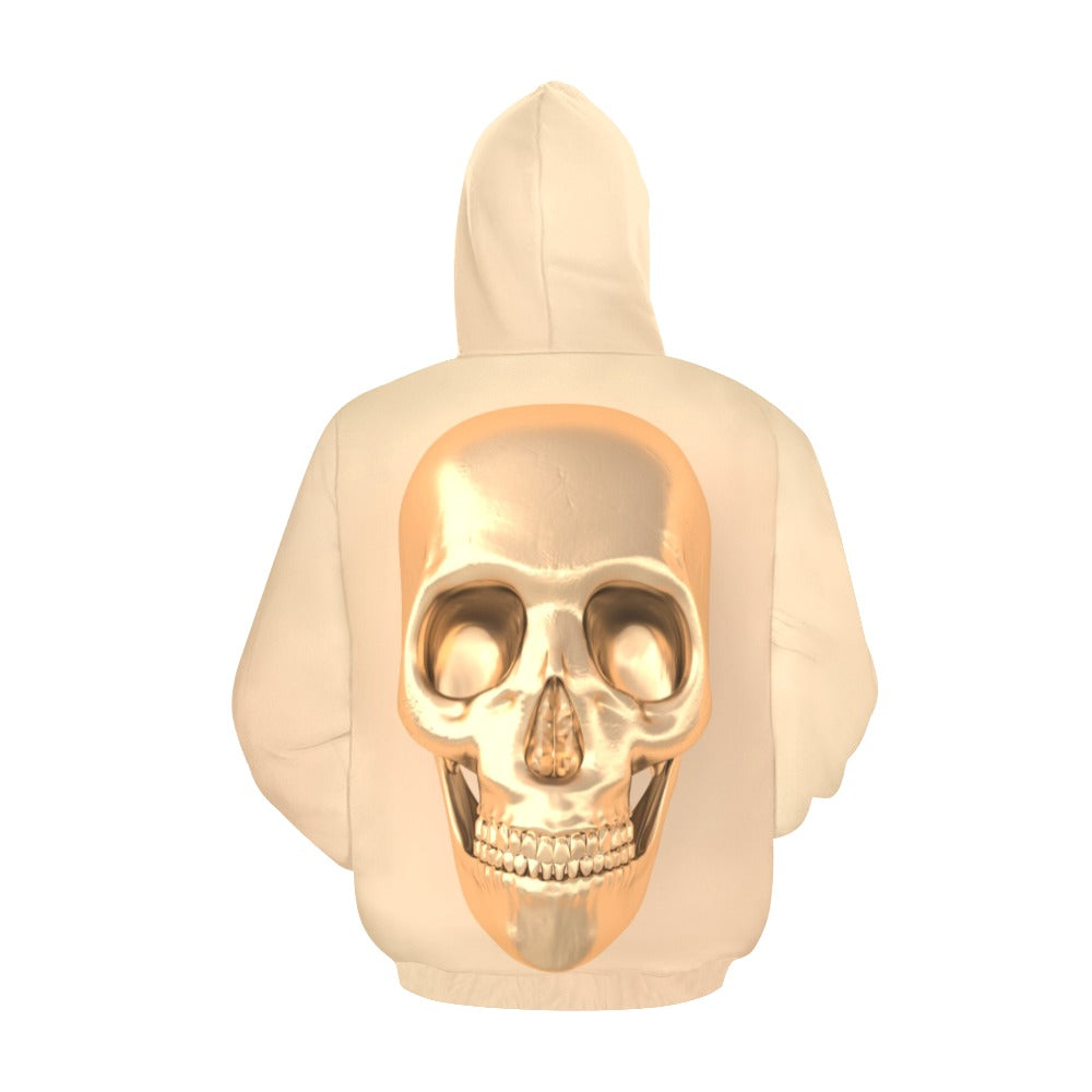 Golden 3D Skull | Men's All-Over Print Hoodie