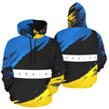 Modern Ukraine Flag Painted 3D | Men's All-Over Print Hoodie