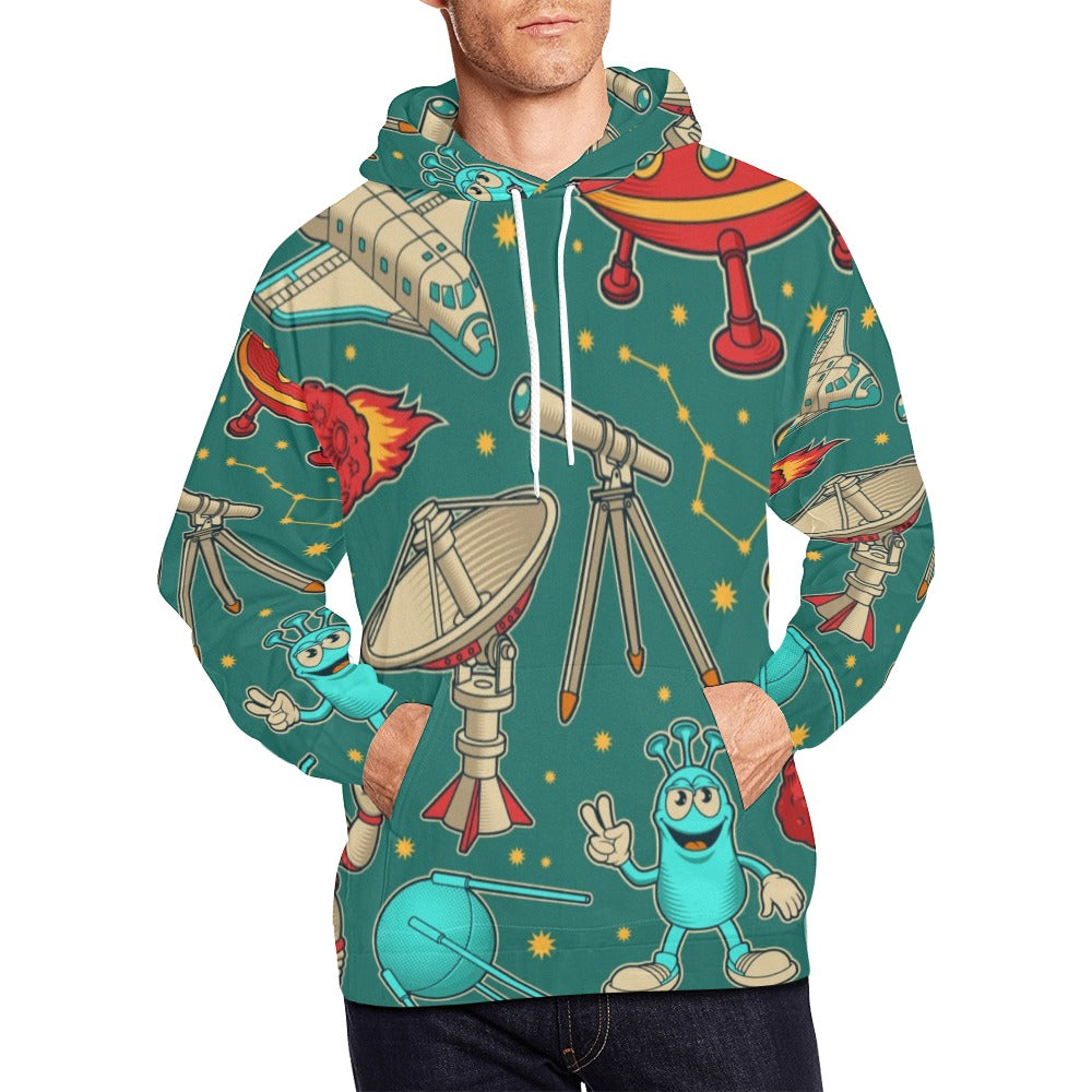 Cartoon Space | Men's All-Over Print Hoodie