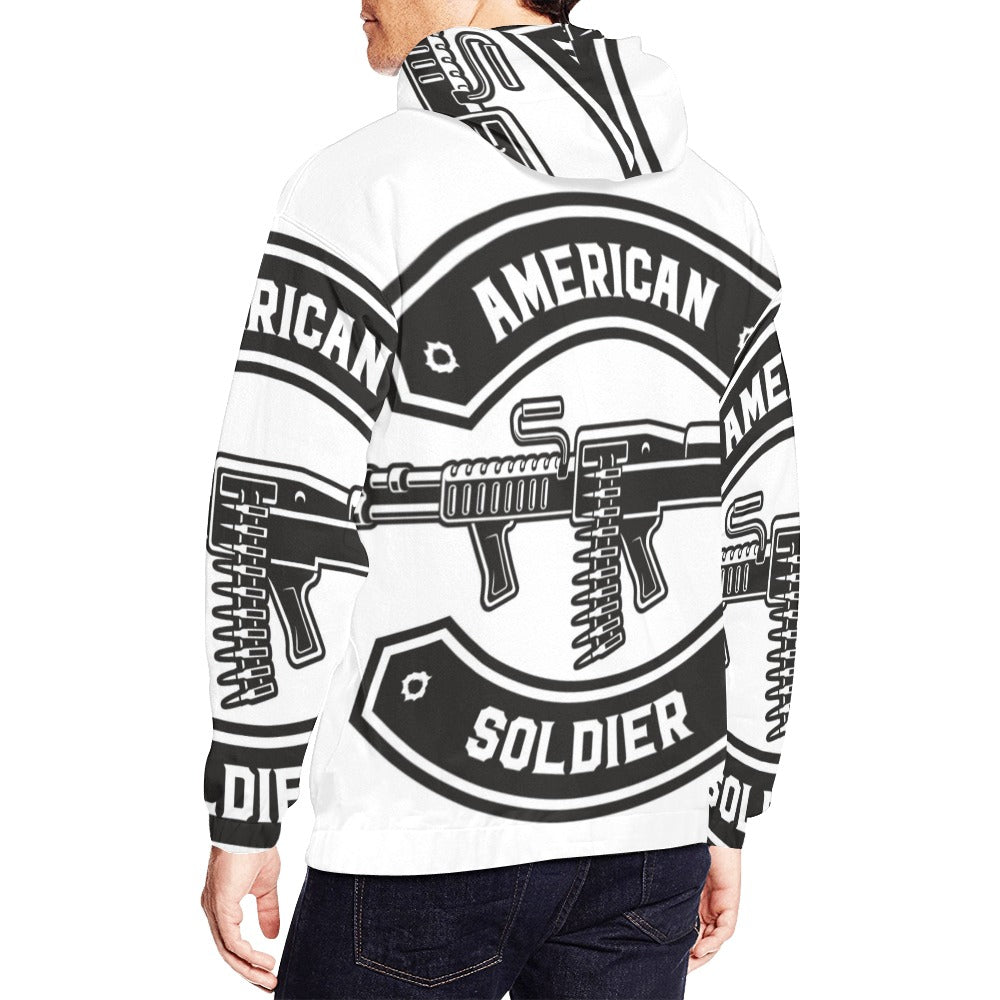 Military American Soldier | Men's All-Over Print Hoodie