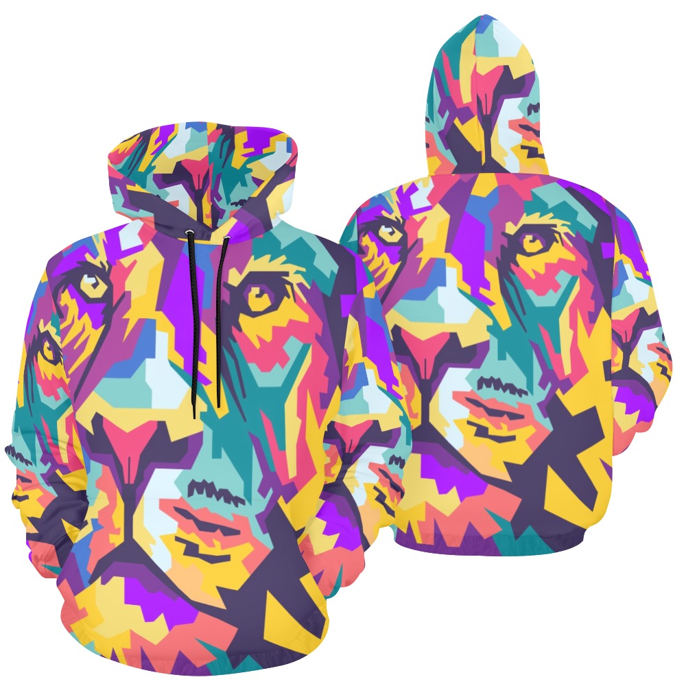 Lion Head Wpap Style | Men's All-Over Print Hoodie