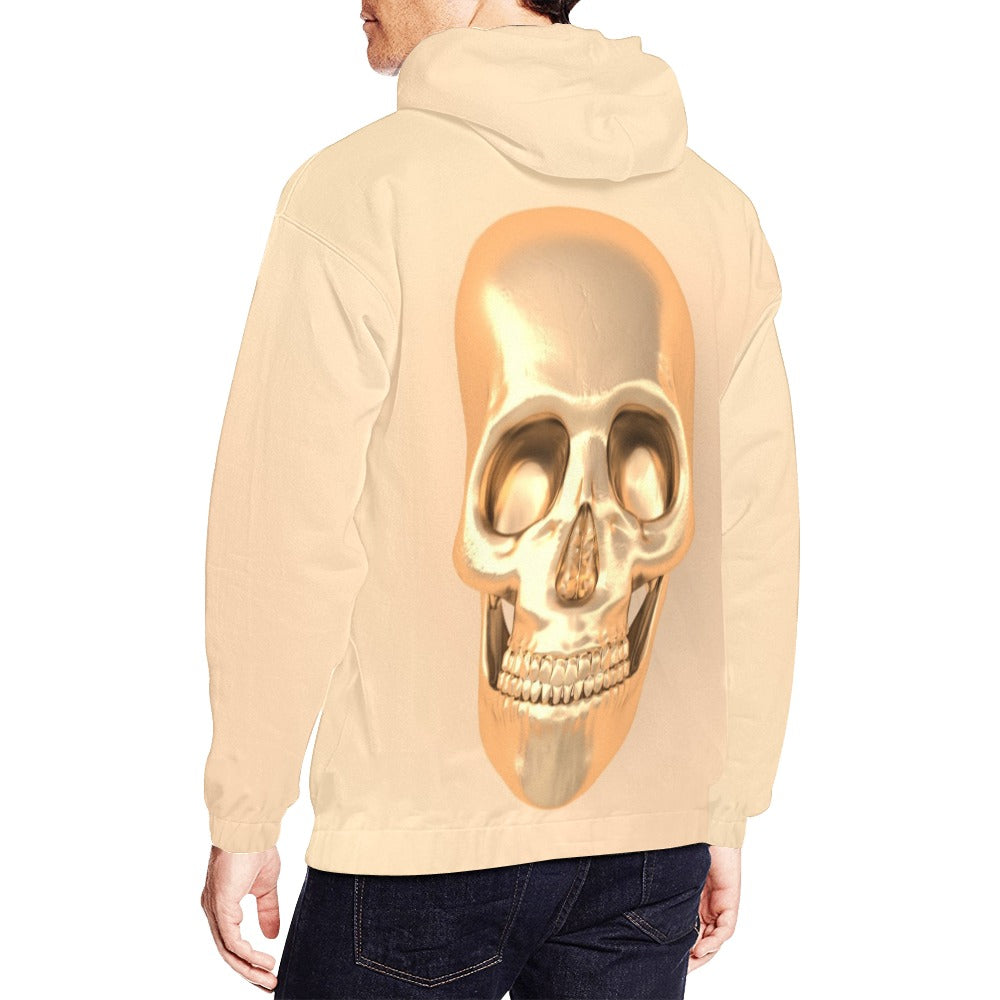 Golden 3D Skull | Men's All-Over Print Hoodie