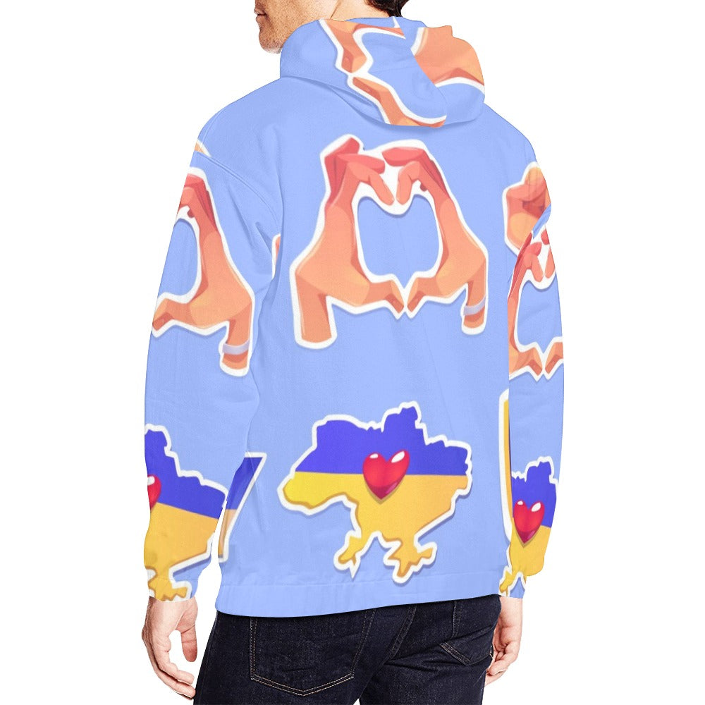 Freedom Ukraine Symbols | Men's All-Over Print Hoodie