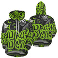Gym Graffiti Style with Bodybuilders Cartoon | Men's All-Over Print Hoodie