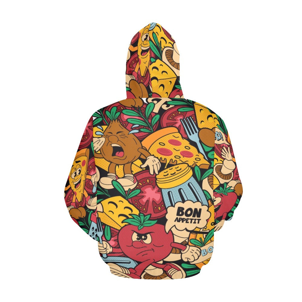 Colorful Pizza Cartoon Style | Men's All-Over Print Hoodie