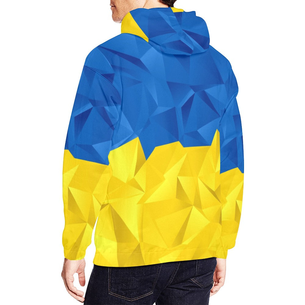 Abstract Ukraine Flag | Men's All-Over Print Hoodie