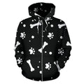 Paws and Bones | Unisex Zip-Up Hoodie