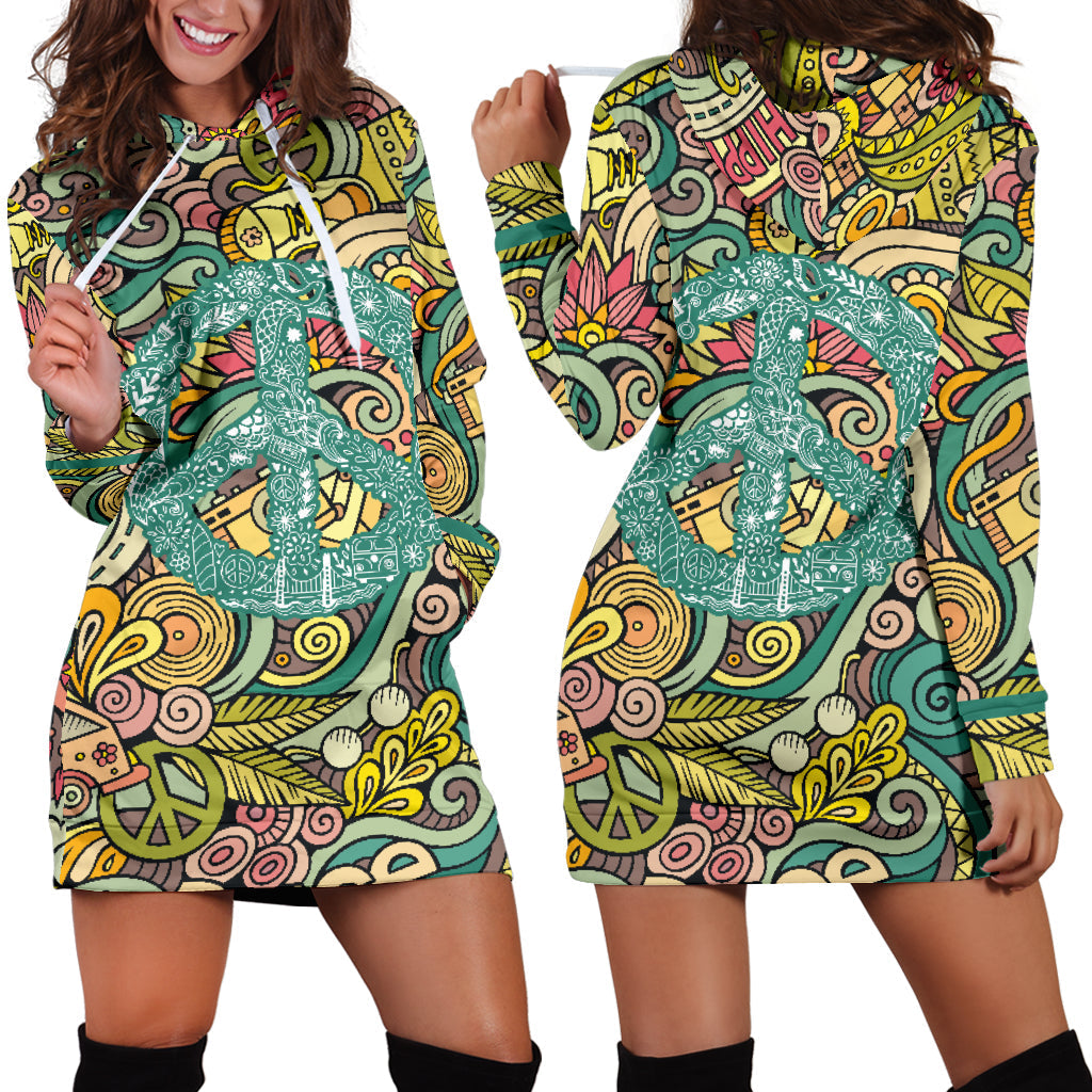 Hippie Peace | Unisex Hoodie Dress