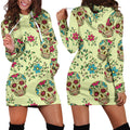 Green Sugar Skull | Unisex Hoodie Dress