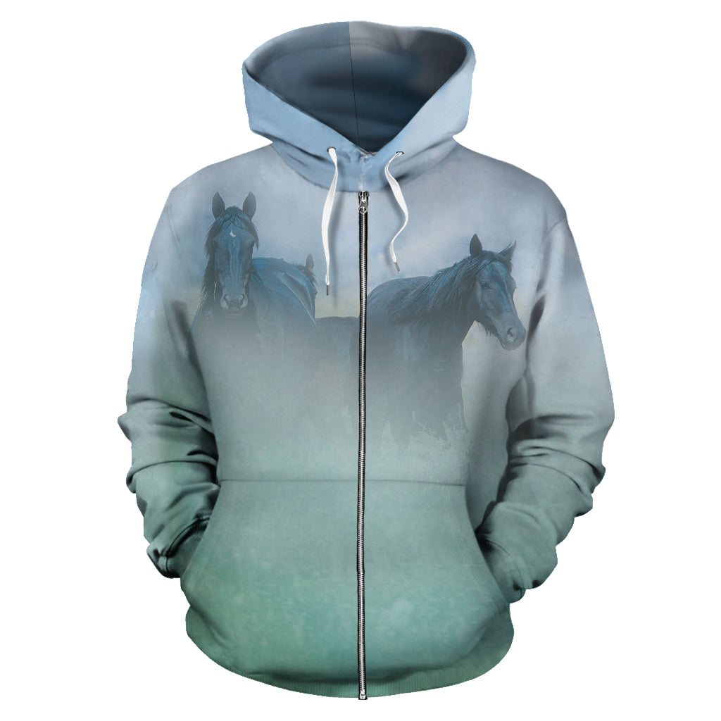 Fresian in the Mist | Unisex Zip-Up Hoodie