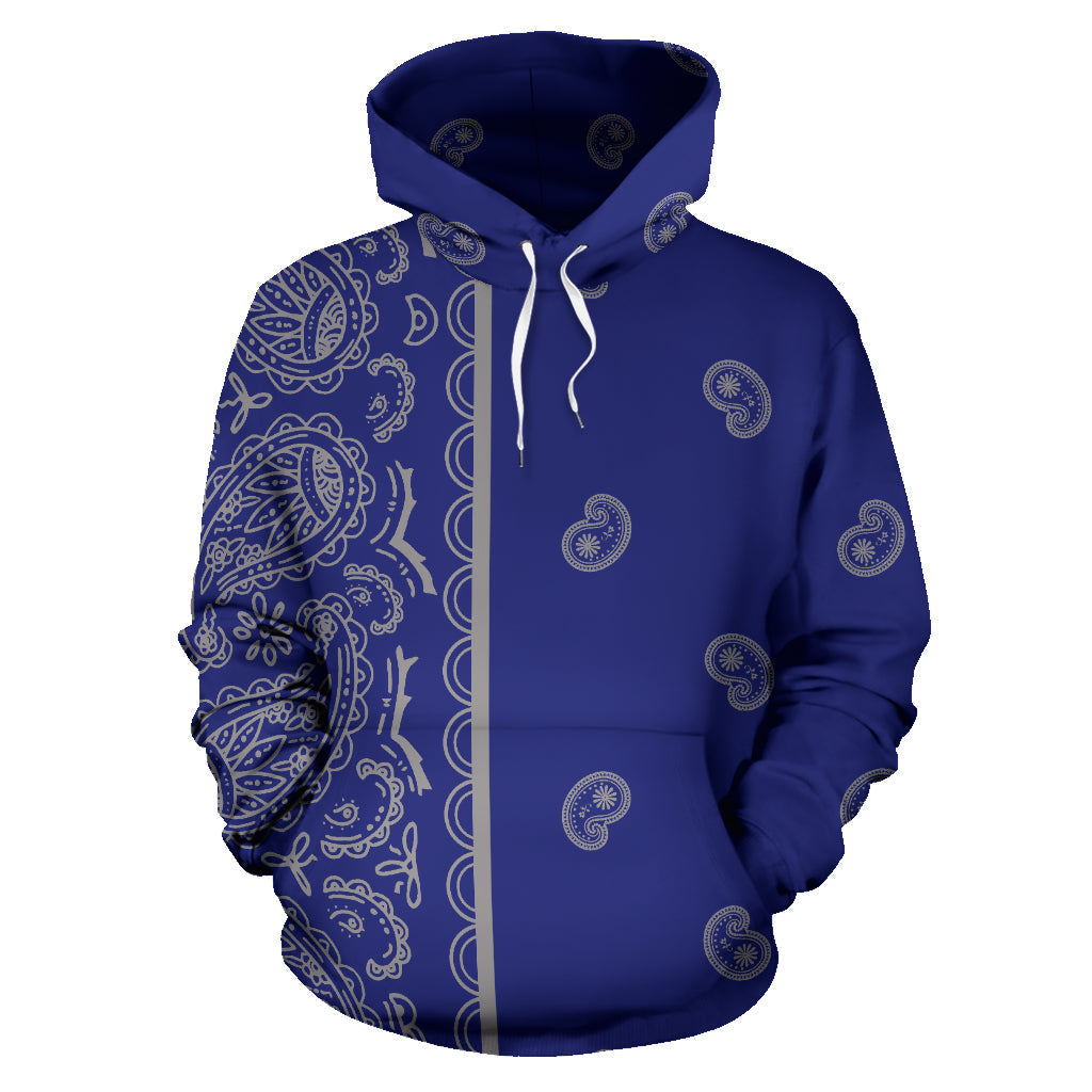 Asymmetrical Blue and Gray Bandana – Edition 02 | Unisex Pullover Hoodie