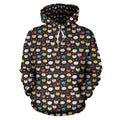Cat Faces Black S | Unisex Hoodie